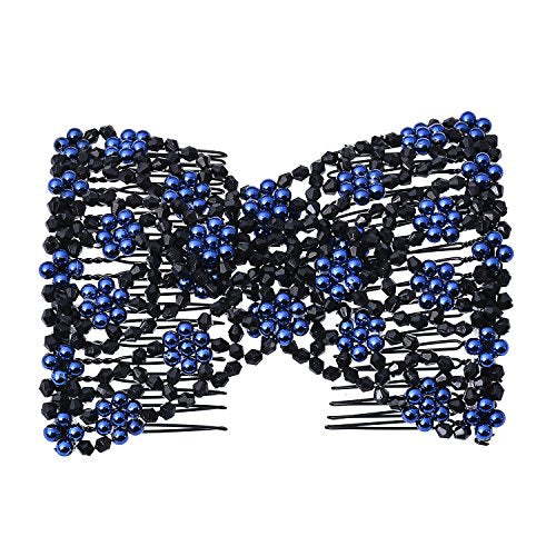 Ruihfas Magic Hair Side Combs Stretch Double Clips Hair Combs Bun Maker Tool for Women Girls Thick and Thin Hair Styling Accessories, Pack of 6