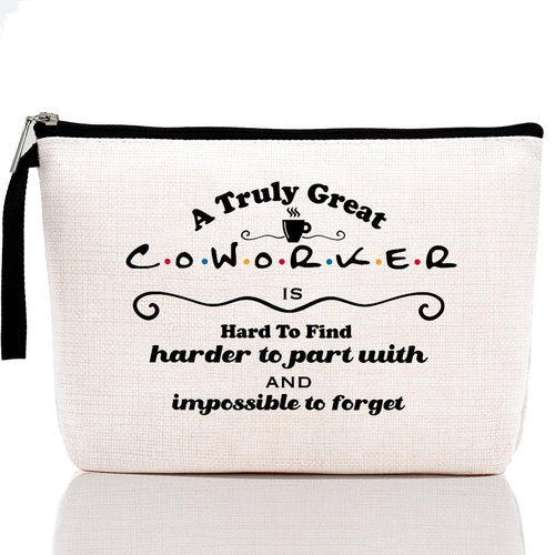 Appreciation Gifts Makeup Bag for Coworkers Women, Going Away Gifts for Coworker, Coworker Leaving Gifts, Farewell, Holiday, Office Gifts for Coworker, A Truly Great Coworker is Hard to Find
