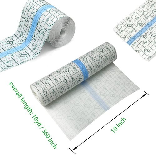 Tattoo Aftercare Bandage Roll 10" x 10 Yard - Waterproof Transparent Film for Tattoo Initial Healing and Skin Repair Adhesive Tattoo Supply Wrap