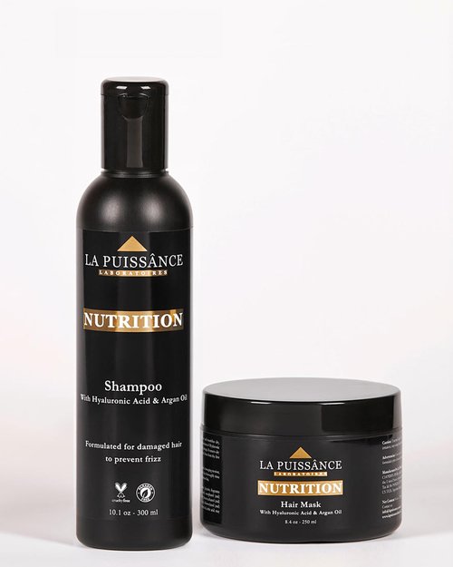 LA PUISSANCE Premium Argan Oil Shampoo & Hair Mask Set – Hydrating, Anti-Frizz, and Nourishing Care for Dry – With Argan Oil & Hyaluronic Acid – Paraben-Free – Salon & Home Use