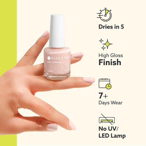 Dazzle Dry Nail Lacquer (Step 3) - Beloved - A bright hot pink shimmer with a subtle blue flash effect. Semi-sheer shimmer. (0.5 fl oz)