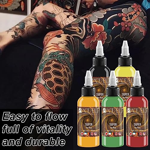 Tattoo Kit 14Pcs Tattoo Ink Color Set,Tattoo Ink Set, Skin-Safe Permanent Tattooing for 3D Makeup Beauty Skin Body Art, 1 oz 30ml/Bottle, 14 Color (30ml, 14Color)