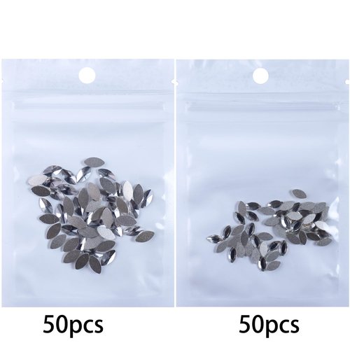 150Pcs Nail Gems, Multi Shapes Crystal White Rhinestones for Nails, Flatback Nail Art Rhinestones, Nail Charms and Diamonds for Nail Art Design Decoration (Marquise)