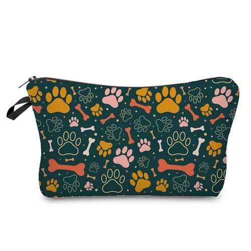 Livel lhood Women Travel Bag Dog Paw Pattern Printed Cosmetic Bag Makeup Bag Small Pouch Gift for Women hz7189