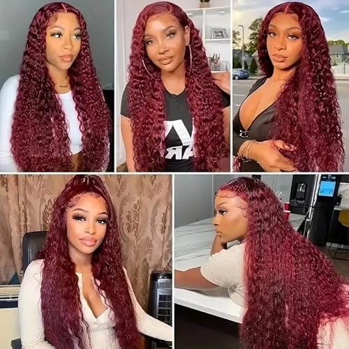 Burgundy Bundles Human Hair 99J Water Wave Bundle 18 20 22 inch Vinmdonm 8A Brazilian Unprocessed Hair 3 Bundles Red Bundle