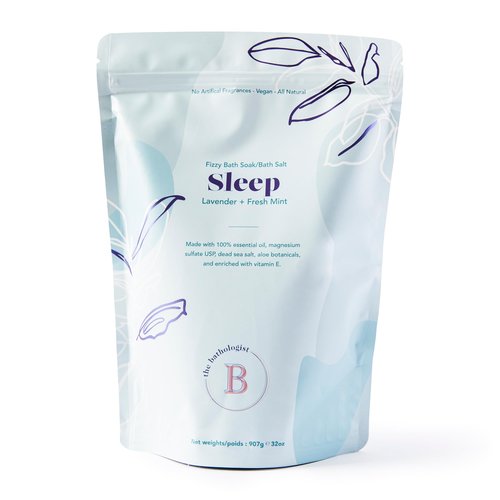 The Bathologist Sleep Fizzy, Lavender & Fresh Mint Bath Soak, Made with Magnesium Sulfate, Dead Sea Salt & Aloe Botanicals, for Restful Sleep and Stress Relief, Approximately 5 Baths, 32 oz