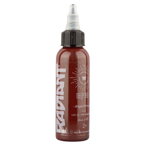 Radiant Colors Deep Red Tattoo Ink 1oz Bottle Professional Color Ink for Real Skin Bold Saturation Smooth Flow Long Lasting Rich Red Tone for Tattoos