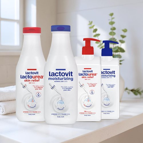 Lactovit| Lactourea Body Wash | Hydrating Shower Gel for Dry Skin | With Urea ProLactiC10 Complex, Lactic Acid & Pure Urea | Soft & Youthful Skin | Dermatologist Recommended |6 x 600 ml