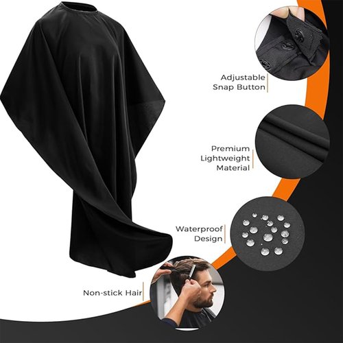 Barber Cape - 12pcs Waterproof Hair Cutting Cape with Snap Closure, Anti-Static Salon Apron for Women, Men, Kids - Professional & Home Use ﻿ ﻿