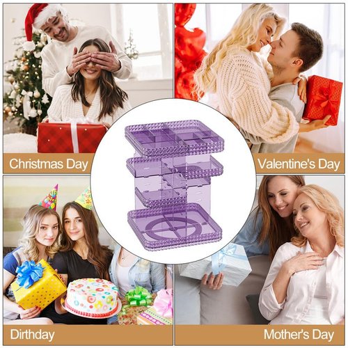 Famitree Makeup Perfume Organizer - 360 Rotating Acrylic Cosmetic Storage Make Up Organizer with Lazy Susan for Vanity & Dresser Countertop (Purple)