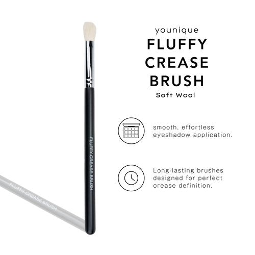 Younique Fluffy Crease Brush for Eye Makeup | Soft Synthetic Eyeshadow Blending Brush | Durable Eye Shadow Brush for Crease Precision | Lightweight Makeup Tool for Smooth Application