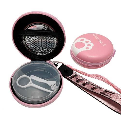 Gxamz Orthodontic Retainer Case with Organizer Bag Aligner Retainer Travel Case Pack Mouth Guard Box (Pink claw)