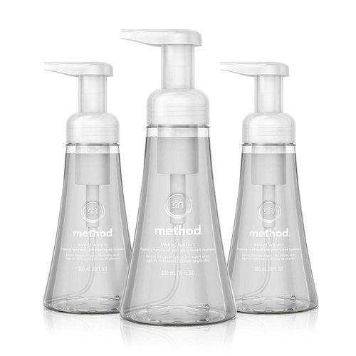 Method Foaming Hand Soap, Sweet Water, Biodegradable Formula, 10 fl oz (Pack of 3) & Foaming Hand Soap, Waterfall, Biodegradable Formula, 10 fl oz (Pack of 3)