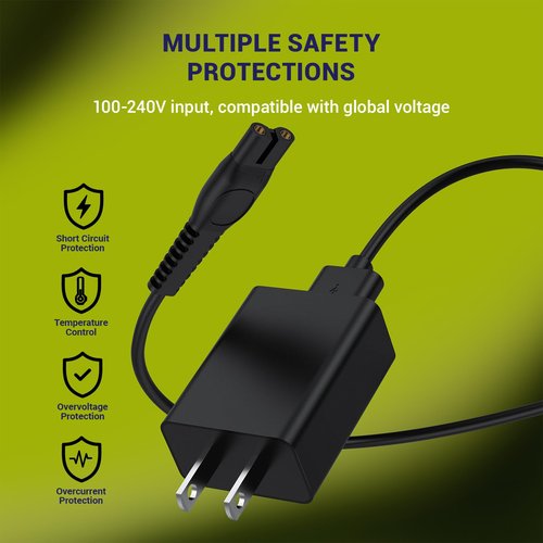 5V One Blade Charger Compatible with Philips Norelco Shaver 2400 2600 X3001/90 OneBlade QP2724 QP2834 MG5910 MG7910 MG9510 X5006 Electric Beard Shaver Power Adapter USB Charging Cable