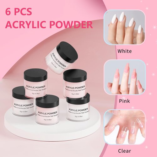 Practice Hand for Acrylic Nails - Acrylic Fake Mannequin Practice Hand - Flexible Hands Model With Powder and Liquid Full Nail Kit for Beginners