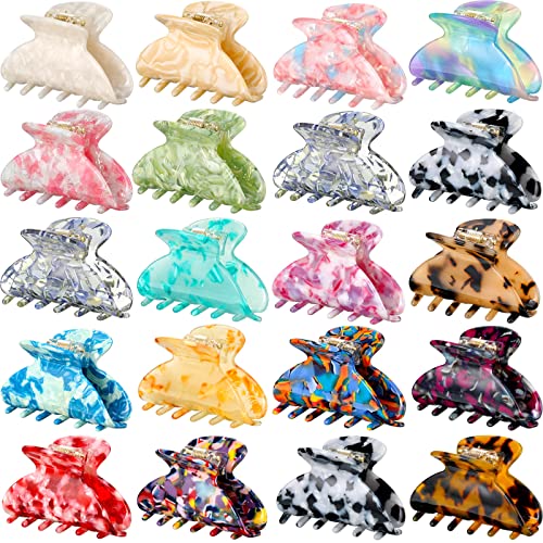 Janinka 18 Pcs Tortoise Shell French Barrettes - 2.6 Inch Banana Celluloid Hair Clips, Leopard Print Hair Accessories for Women