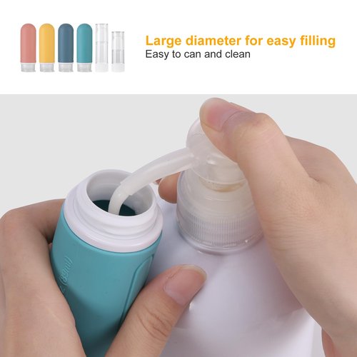 Beveetio 19 Pack Travel Bottles TSA Approved, 3OZ Leakproof Silicone Refillable Travel Size Containers for Toiletries, BPA Free Travel Accessories Tubes Cosmetic Shampoo Lotion Soap