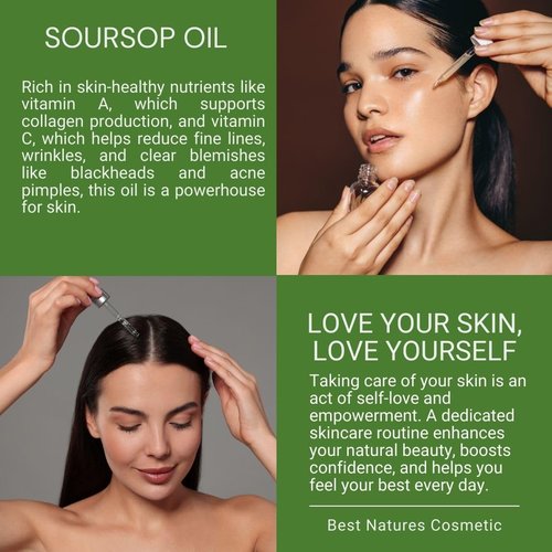 Virgin Soursop Oil (Anona Muricata, Graviola, Guanabana) – 100% Pure, Organic, Cold-Pressed, Unrefined – 4oz - 120ml – Natural Facial Oil & Moisturizer for Dry, Damaged, or Sensitive Skin
