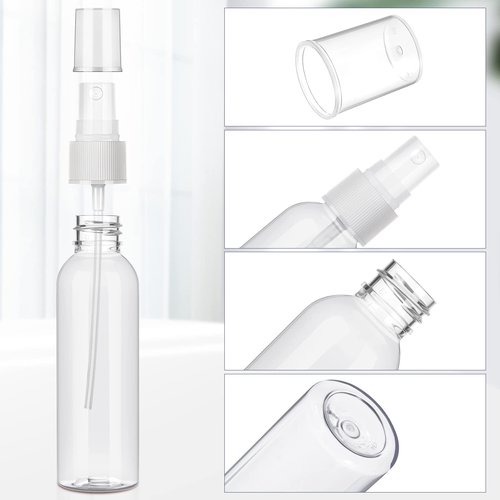 Nuogo 90 Pack 4 Oz Plastic Mini Spray Bottles Reusable Travel Size Perfume Refillable Mist Sprayer Empty Bottle for Essential Oil(Clear)