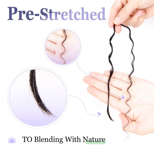 Pre-Divided Human Braiding Hair for Boho Braids Water Deep Wave Human Hair Bulk for Braiding Curly Human Hair for Boho Locs Boho Crochet Braids Human Hair Extensions (18"160Strands,1B)