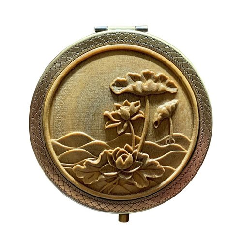 Mipcase 1pc Vanity Mirror Cosmetic Mirror Vintage Metal Make Pocket Vintage Compact Travel Makeup Compact Travel e Handbag Glass Clamshell Handheld