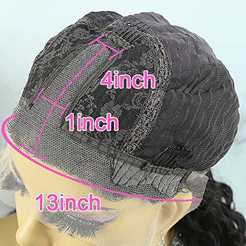 1b/Red Lace Front Wigs Human Hair for Black Women with Baby Hair 130% Density Body Wave Human Hair Wigs 13x4 T Part Lace Front Human Hair Wigs with Baby Hair Burgundy 18 Inch
