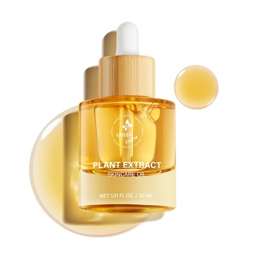 GREEN FARM Organic Squalane Face Oil with Vitamin C - Anti-Aging, Brightening & Repairing Facial Serum for Dry, Sensitive Skin - Ideal for Gua Sha -1 fl oz, ECOCERT Certified