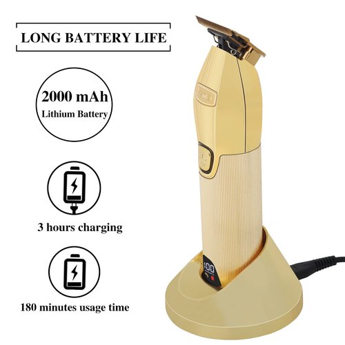 KEMEI Hair Clipper for Men Professional Hair Trimmer Barbers Beard Trimmer Cordless Rechargeable Hair Cutting Grooming Kit with 6 Guide Comb T Blade Trimmer LED Display