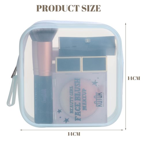 BS-MALL Silicone Travel Makeup Bag – Transparent Cosmetic Storage Pouch, Waterproof, Easy to Clean, 2-Pack
