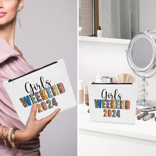 Sldpngo Funny Girls Weekend Gifts 2024 Travel Makeup Bag Girls Trip Gifts Favors Weekend Make Up Bag Travel Gifts for Women Her Girls Travel Cosmetic Bag for Travel Weekend Holiday Trip Vacation