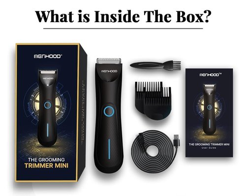 MENHOOD Ball Trimmer Mini – Groin & Body Shaver for Men with Skin-Friendly Ceramic Blade, IPX6 Waterproof Rating, No Snags or Cuts, 90-Minute Run Time