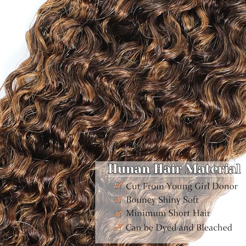 Highlight P4/27 Burmese Curly Bundles Human Hair 100% Real Human Hair Burmese Curly Bundles With Finger Curl For Quick Weave Double Weft Brown Honey Blonde Piano Color 20 22 24 Inch