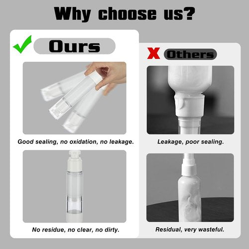IFDGCTK 1OZ/30ML Clear Airless Pump Bottles, Lotion Dispenser Travel with Pump, Vacuum Plastic Travel Size Lotion Bottle for Foundation, Creams, Cosmetic(6 Pack)