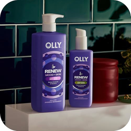OLLY Renew Body Lotion-Serum with Vitamin D, Retinol & Botanicals ? Nourishing Cleanser for Skin Barrier Repair, Deep Hydration, Jasmine Bergamot Scent, 8oz