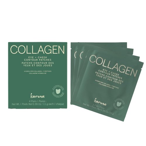 Karuna Skin - Collagen Hydrogel Eye & Cheek Mask, 2-Piece Hydrating & Rejuvenating Patches, Age-Defying, Deeply Moisturizing, Targets Fine Lines & Puffiness, 4 Pack