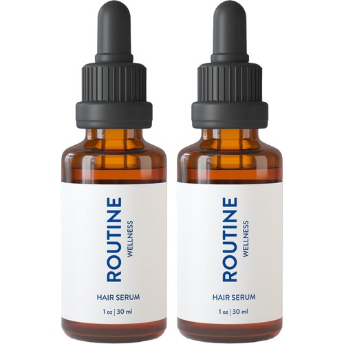 Routine Wellness Hair Treatment Serum for Thinning Hair - Plant-Based Rosemary, Tea Tree & Argan Oils Blend for Strength, Shine & Softer Hair - Clean Ingredients, All Hair Types - 30ml (Pack of 2)