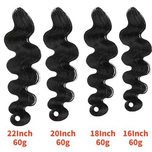 100% Human Hair Body Wave Knotless Pre-Separated Crochet Hair feather crochet human hair extensions for Women Natural Color 18 Inch 120g