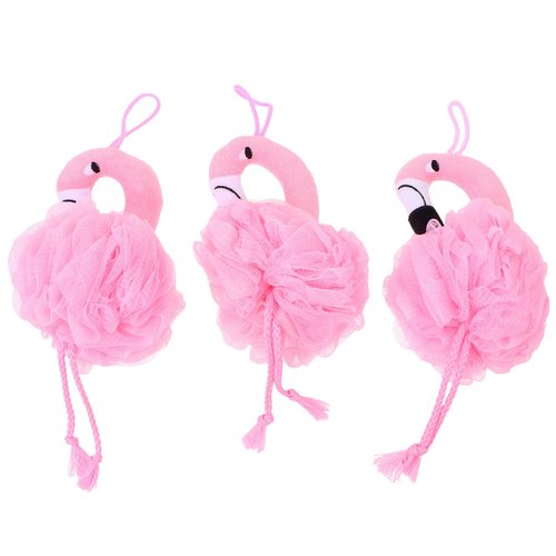 Beaupretty 6 Pcs Flamingo Bath Balls for Kids - Soft Shower Sponges for Gentle Skin Massage and Deep Cleansing Suitable for Home and Hotel Bathing 10.23X4.72X7.08 Inches