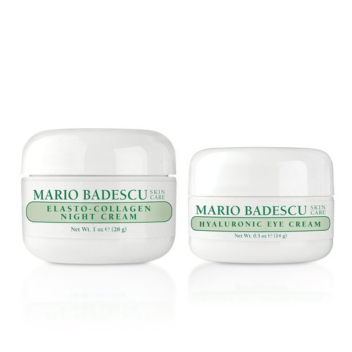Mario Badescu Elasto-Collagen Night Cream & Hyaluronic Eye Cream Bundle – Nourishing Face Moisturizer & Hydrating Under Eye Formula for Dark Circles & Facial Care, Beauty and Personal Care Gift