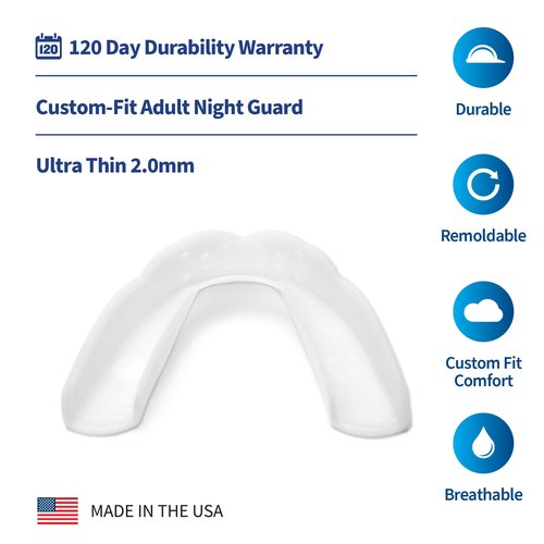 SOVA 3D Night Guard - 2.0mm Thin - Custom-Molded Fit - Protects Against Nighttime Teeth Grinding & Clenching - FSA/HSA Eligible - Odor & Taste Free - Remoldable Up to 20 Times - Non Toxic