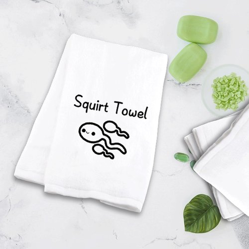 Funny Gag Gift Naughty Bathroom Towels Squirt Towel Whiee Washcloth Novelty Towel for Women