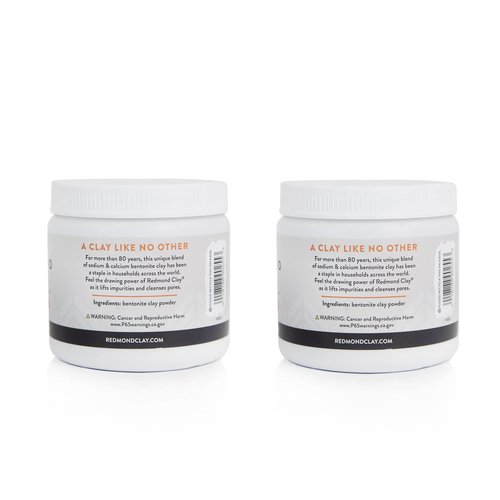 REDMOND Clay - Bentonite Clay of 1000 Uses, Soothing Facial Mask, 10 Ounce (2 Pack)