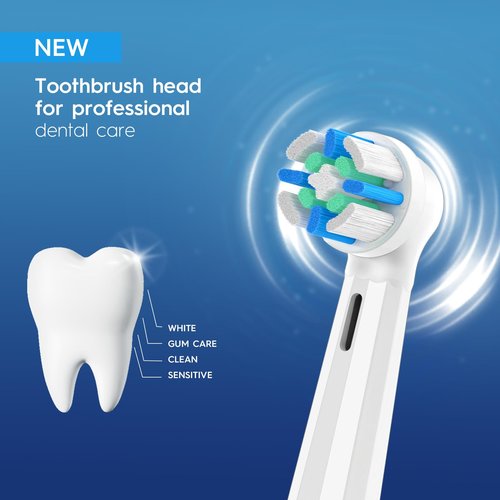 10Pcs Replacement Heads Intelligent Compatible with Oral B iO 2 3 4 5 6 7 8 9 10 Series Electric Toothbrush, IO Brush Heads with Medium Soft Bristles for Gum Care & Sensitive Teeth (White)
