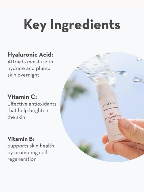 Sonage NMF Hyaluronic Acid Serum: Anti-Aging Face Plumping Serum | Ultra Hydrating for Dehydrated Skin (15 ml)