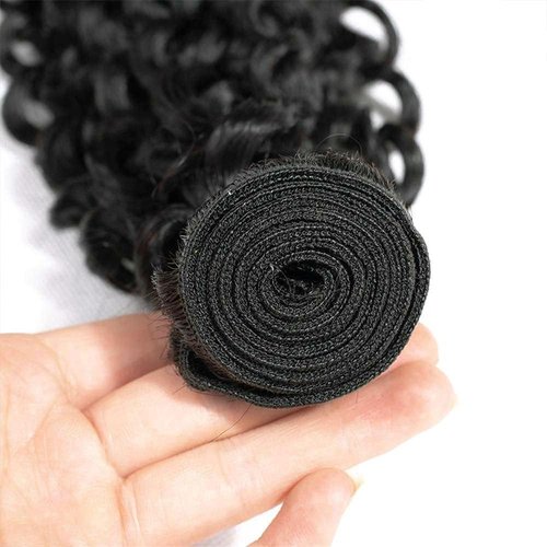 Color #1B Human Hair Bundles Natural Black Curly Wave Single Bundle Human Hair 26 Inch Double Weft Grade 12A Unprocessed Virgin Remy Hair Extension