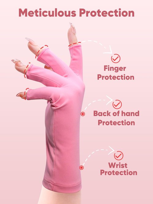 SUBAY Professional Finger Toe Nail Care Electric Nail Drill Machine with Fingerless Gloves with UPF 50+ Protection for Manicures