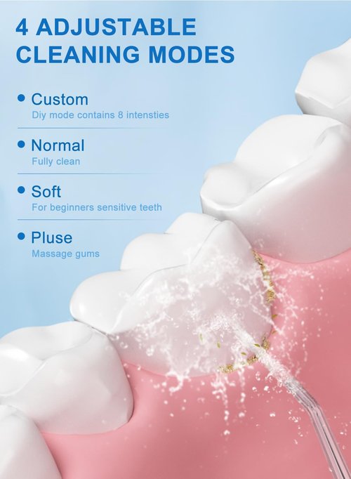 Water Dental Flosser Cordless for Teeth and 5 x Replacement Nozzles