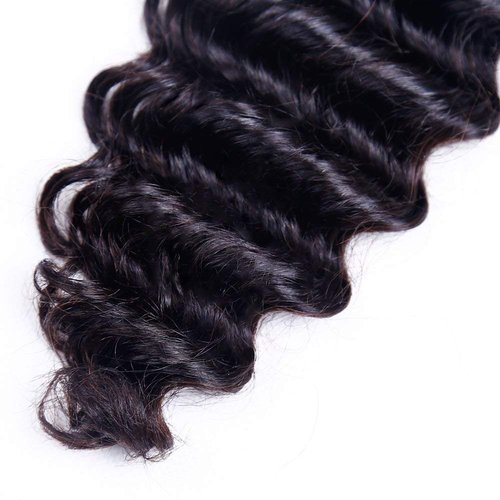 Odir Brazilian Deep Wave Human Hair 1 Bundle Unprocessed 9A Brazilian Deep Wave Virgin Human Hair Weave Bundles Deep Curly Hair Bundles 22 Inch Natural Color