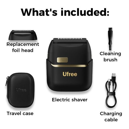 Ufree Foil Shavers for Men, Upgraded Electric Razor, Rechargeable Mens Shaver with 4 Floating Blades, LED Display USB-C Travel Razor Wet Dry Cordless Face Grooming Kit