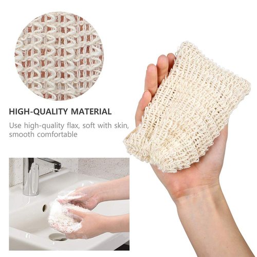 BUYGOO 60 Pack Soap Exfoliating Bag, Natural Soap Saver Hand Made Sisal Mesh Soap Bag Bar Soap Bag with Drawstring for Bath & Shower Use